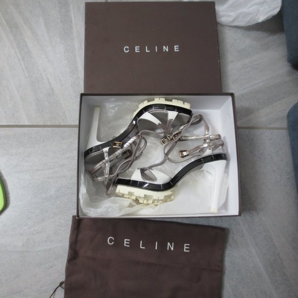 NIB CELINE Multi Strapped Complicated High Heel Sandals - Picture 14 of 16